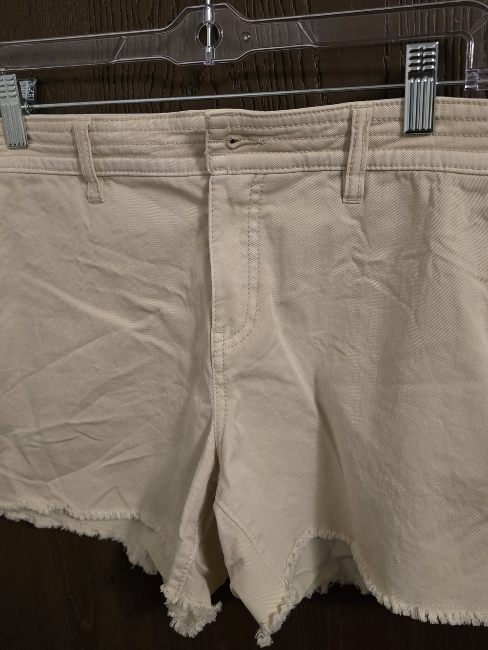 Prana Women's Frayed Hem Jean Shorts in Light Cream